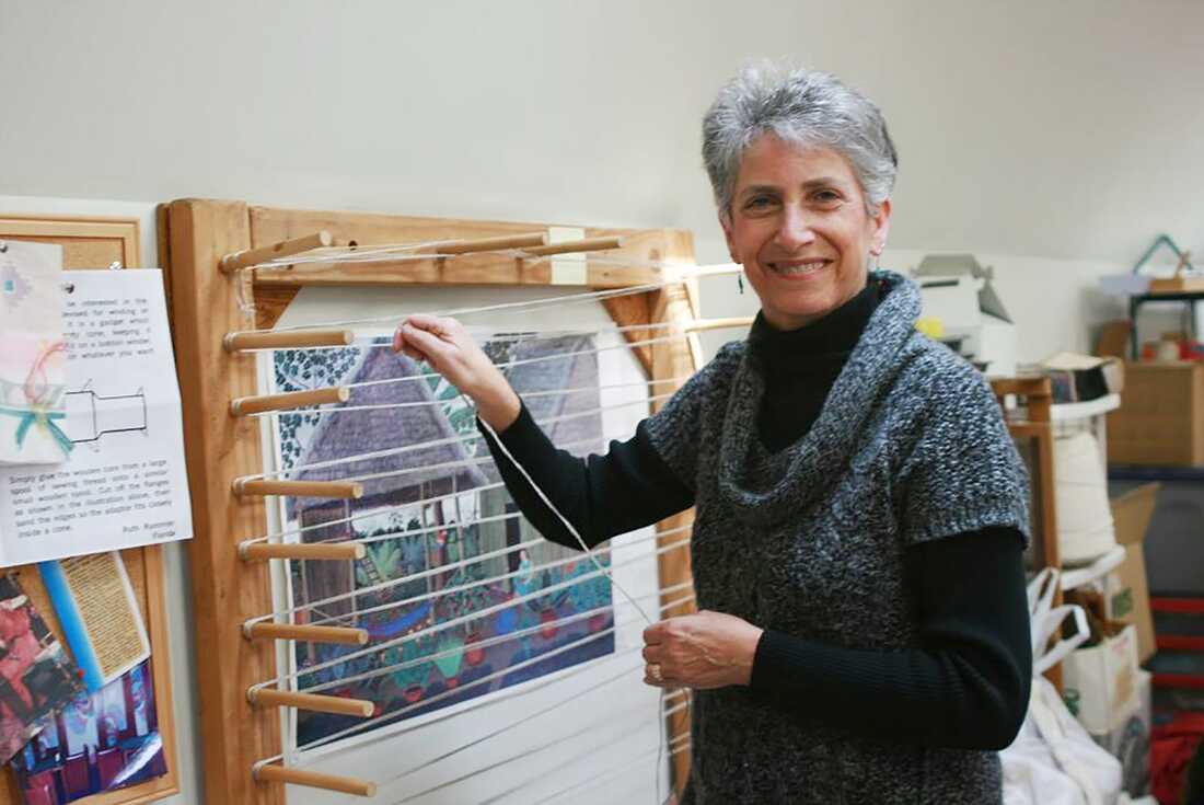 Artist Carol Irving in her Studio